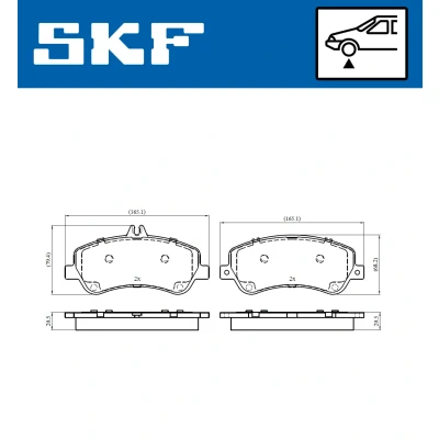 Bilde av SKF VKBP 80317 Bremseklosser klargjort for slitasjeindikator MERCEDES BENZ: E Klasse Coupé