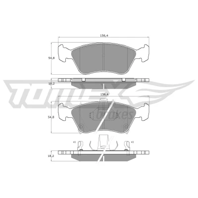 Bilde av TOMEX brakes TX 12 24 Bremseklosser framaksel med akustisk slitasjevarsel TOYOTA: Avensis I Sedan, Stasjonsvogn