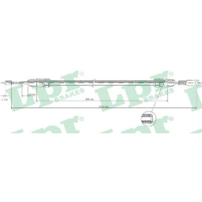 Bilde av LPR C0012B Bremsekabel 1062/498 Trommelbrems