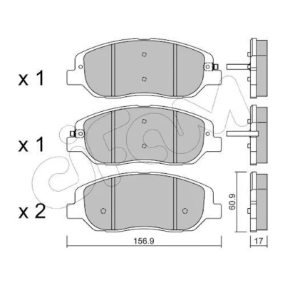 Bilde av CIFAM 822 1031 0 Bremseklosser med akustisk slitasjevarsel HYUNDAI: Santa FE 3, Grand Fé, SSANGYONG: Korando III SUV