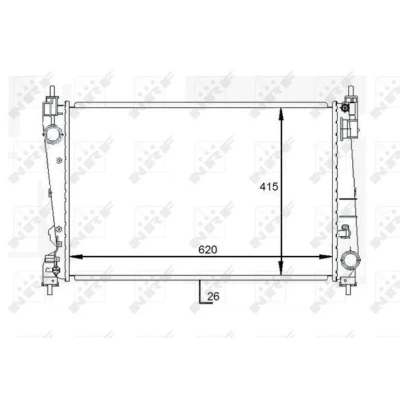 Bilde av NRF 59084 Radiator Aluminium 620 396 26 Kjøleribber loddet