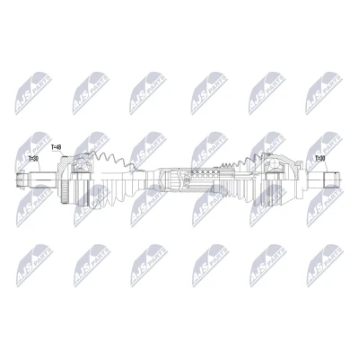 Bilde av NTY NPW LR 056 Drivaksel framaksel venstre 619mm
