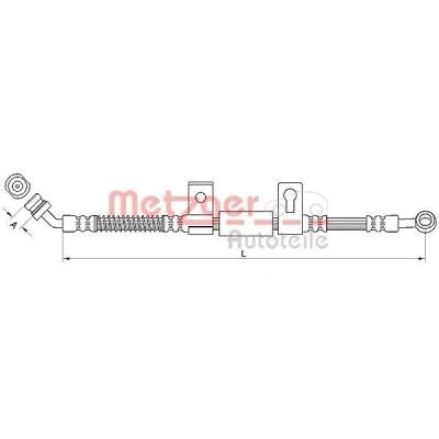 Bilde av METZGER 4110830 Bremseslange 669 M10 x 1 KIA: SORENTO