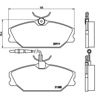 Bilde av BREMBO P 68 014 Bremseklosser inkl. slitasjevarselkontakt med bremsecaliperskruer uten tilbehør RENAULT: Megane I Grandtour, ESPACE 2