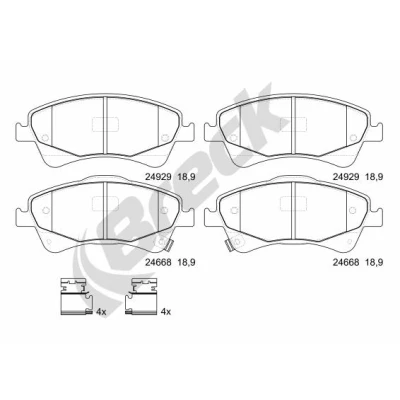 Bilde av BRECK 24668 00 701 Bremseklosser inkl. slitasjevarselkontakt, med akustisk slitasjevarsel tilbehør TOYOTA: Avensis III Stasjonsvogn