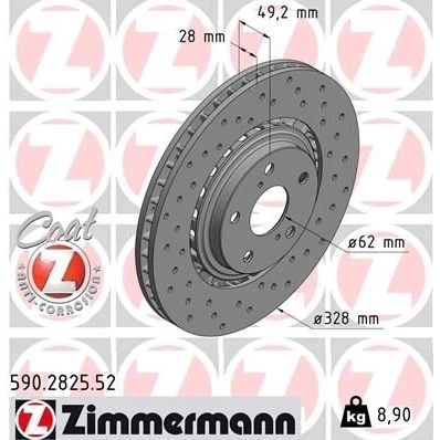 Bilde av ZIMMERMANN SPORT COAT Z 590.2825.52 Bremseskiver 328 28 7/5 5 114 utvendig ventilert, hullet belagt TOYOTA: RAV4 IV SUV, LEXUS: NX, RX III