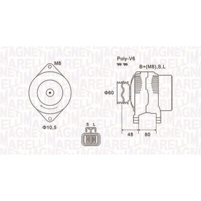 Bilde av MAGNETI MARELLI 063731607010 Dynamo 14V 80A NISSAN: Primera Hatchback