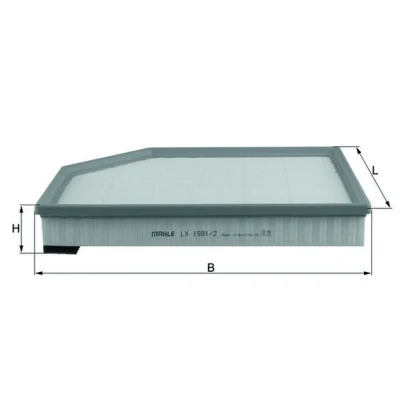 Bilde av MAHLE ORIGINAL LX 1591/2 Luftfilter 57,3 346 226,0 Filterinnsats VOLVO: V60 I, S80 II