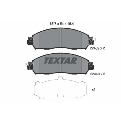 Bilde av TEXTAR 2243903 Bremseklosser med akustisk slitasjevarsel NISSAN: Leaf II, NV200 / Evalia Minibuss, Varebil Stasjonsvogn