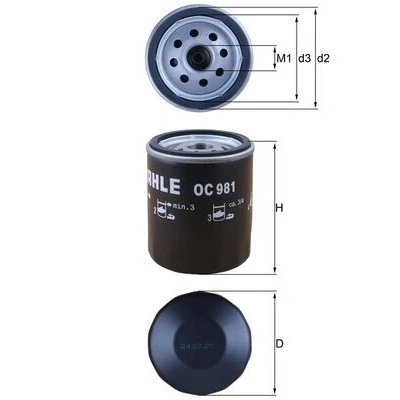 Bilde av Oljefilter MAHLE ORIGINAL OC 981