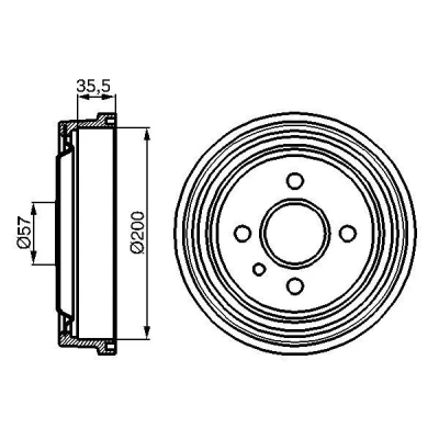 Bilde av BOSCH 0 986 477 021 Bremsetrommel 227,7 bakaksel OPEL: Kadett D Hatchback