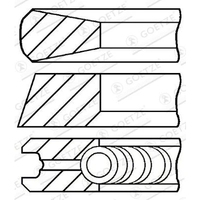 Bilde av GOETZE ENGINE 08 135300 00 Stempelringsett 73,7 PEUGEOT: 207 Hatchback, 206 307 Hatchback