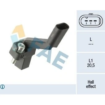 Bilde av FAE 79521 Impulsgiver 3 Hall prinsipp uten kabel VOLKSWAGEN: Tiguan I, Polo V Hatchback, Scirocco III, AUDI: A4 B8 Avant, A5 Sportback, Coupé