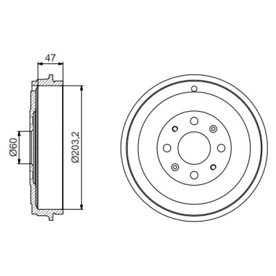Bilde av BOSCH 0 986 477 207 Bremsetrommel 249,5 bakaksel OPEL: Corsa D Hatchback