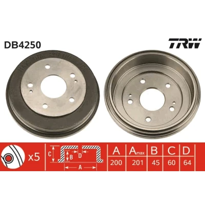 Bilde av TRW DB4250 Bremsetrommel