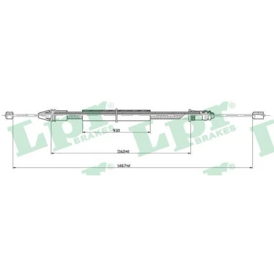 Bilde av LPR C0401B Bremsekabel 1467/1163 Skivebrems