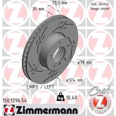 Bilde av ZIMMERMANN 150.1296.54 Bremseskiver 324 30 6/5 5 120 innvendig ventilert, med sliss belagt høy karbon BMW: Touring, Sedan