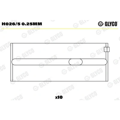 Bilde av GLYCO H026/5 0.25mm Veivaksellager VOLKSWAGEN: GOLF 1, 2, 3