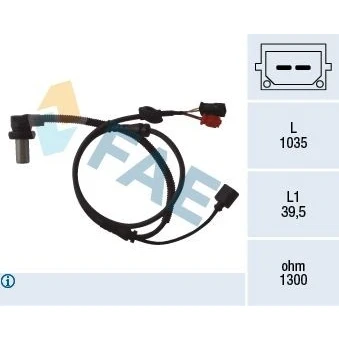 Bilde av FAE 78059 ABS Sensor framaksel induktiv 2 1035 AUDI: A6 C5 Sedan, Avant