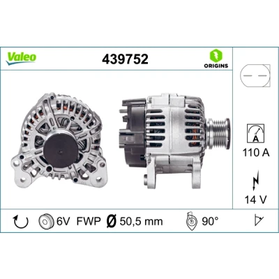 Bilde av VALEO 439752 Dynamo 14V 110A VOLKSWAGEN: Transporter 5 Bus, 5, Multivan (7HM