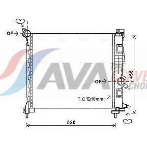 Bilde av PRASCO OL2562 Radiator Aluminium 470 404 23 med hurtigkoplinger Kjøleribber loddet