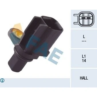Bilde av FAE 78113 ABS Sensor bakaksel uten kabel Hall prinsipp 2 FORD: KUGA 1, Transit Connect Mk1 Van, MONDEO 4 Turnier, VOLVO: V50, C70 Cabriolet, S40 II