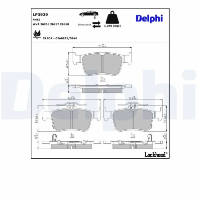 Bilde av Bremseklosser sett DELPHI LP3929