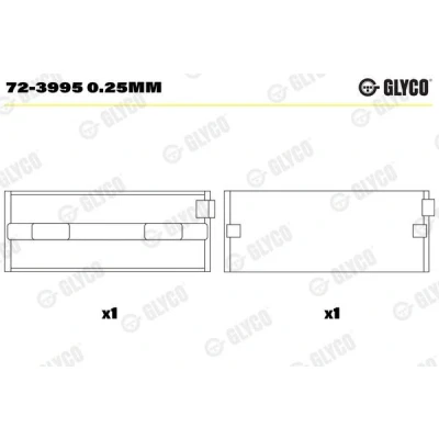 Bilde av GLYCO 72 3995 0.25mm Veivaksellager