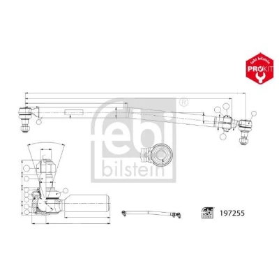 Bilde av FEBI BILSTEIN 197255 Styrestang framaksel støtstang med muttere
