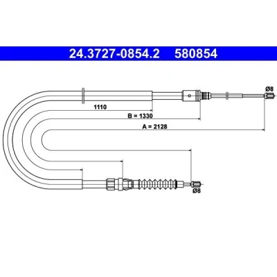 Bilde av ATE 24.3727 0854.2 Bremsekabel 2128 PEUGEOT: 308 I SW