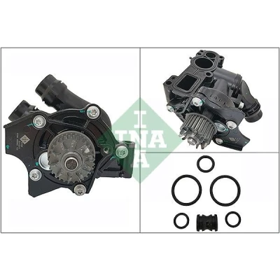 Bilde av INA 538 0980 10 Vannpumpe med tetning kapsling, metallkledning for tannreim kraftuttak AUDI: Q3, A4 B8 Avant, A6 C7 Avant