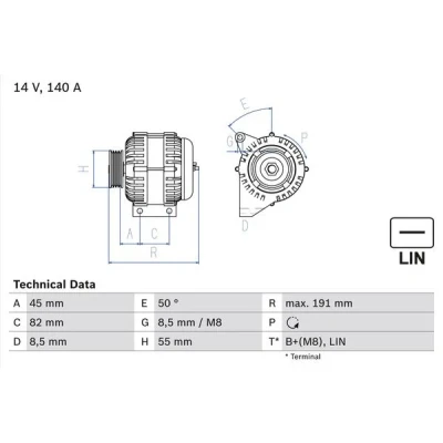 Bilde av BOSCH 0 986 047 380 Dynamo 14V 140A VOLVO: V70 2, XC90 I, S80 I