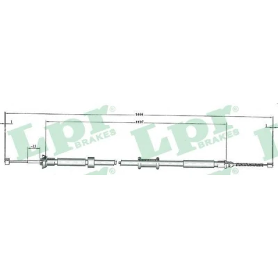 Bilde av LPR C1084B Bremsekabel 1430/1182 FIAT: Panda II Hatchback, 500 C Cabrio