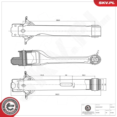 Bilde av Lagring, motor, Bak Esen skv 75SKV337 ford transit buss, flak/chassi, skåp, tourneo buss OE 3C116P082AC, 4 519 492