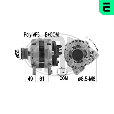 Bilde av ERA Generator 14V 150A B+COM 55mm 209537A