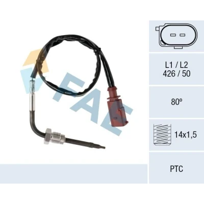 Bilde av FAE 68036 Sensorer før sotpartikkelfilter VOLKSWAGEN: Polo V Hatchback, SKODA: Roomster, Fabia 2, AUDI: A1 Hatchback