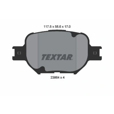 Bilde av TEXTAR 2386401 Bremseklosser ikke klargjort for slitasjeindikator TOYOTA: Corolla IX Station Wagon, Celica VII Coupé, Verso, LEXUS: IS 3