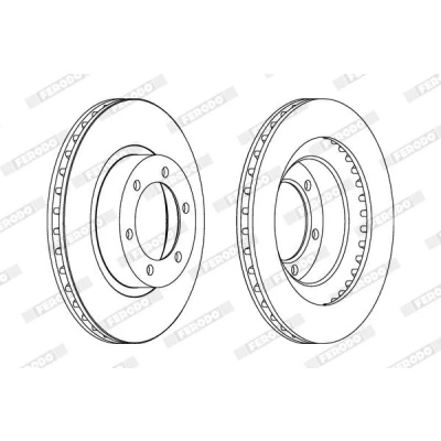 Bilde av FERODO PREMIER DDF1594C Bremseskiver 338 28 6 ventilert belagt uten skruer TOYOTA: Land Cruiser Prado 120, 150