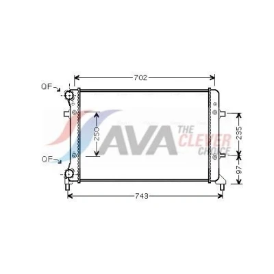 Bilde av PRASCO VN2204 Radiator Aluminium 650 415 23 med hurtigkoplinger Kjøleribber satt sammen mekanisk VOLKSWAGEN: Touran I, Passat B6 Variant, Caddy 3