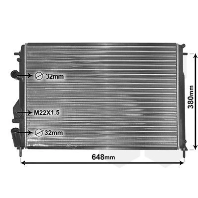 Bilde av VAN WEZEL 43002241 Radiator Aluminium 583 415 28 Kjøleribber satt sammen mekanisk