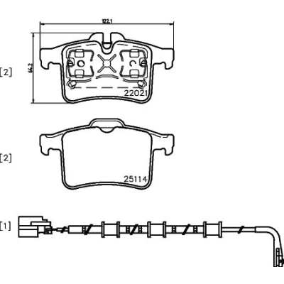 Bilde av BREMBO P 36 034 Bremseklosser inkl. slitasjevarselkontakt uten tilbehør JAGUAR: XK Coupé