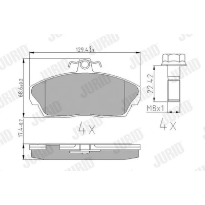 Bilde av JURID 573203J Bremseklosser ikke klargjort for slitasjeindikator LAND ROVER: Freelander I SUV