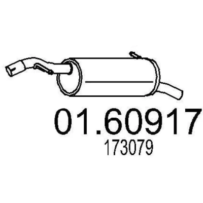 Bilde av MTS 01.60917 Sluttlyddemper 990 PEUGEOT: 207 Hatchback