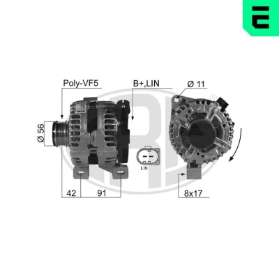 Bilde av ERA 210440A Dynamo 14V 150A VOLVO: V50, C30, S40 II, FORD: KUGA 1