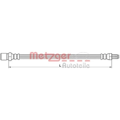 Bilde av METZGER 4110641 Bremseslange 208 M10 x 1 MITSUBISHI: Outlander I SUV, Lancer 7 Limousine