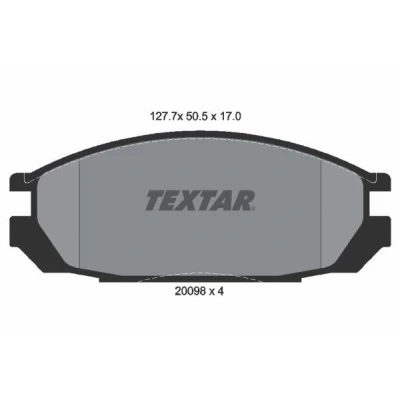 Bilde av TEXTAR 2009801 Bremseklosser ikke klargjort for slitasjeindikator NISSAN: Patrol GR 4 SUV