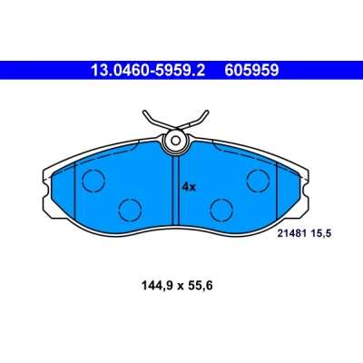 Bilde av ATE 13.0460 5959.2 Bremseklosser ekskl. slitasjevarselkontakt NISSAN: TERRANO 2