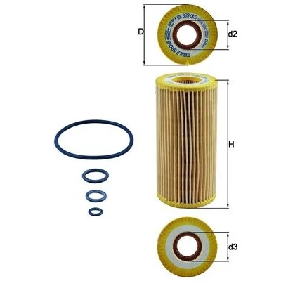 Bilde av MAHLE ORIGINAL OX 383D Oljefilter Filterinnsats MERCEDES BENZ: SL Cabrio, G Klasse SUV, S Sedan