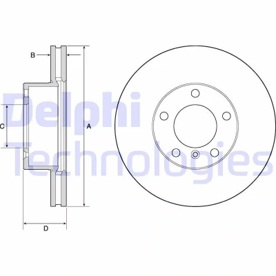 Bilde av DELPHI BG9145C Bremseskiver 315 30 5 ventilert belagt høy karbon uten hjullager, ABS sensorring MERCEDES BENZ: G Klasse SUV