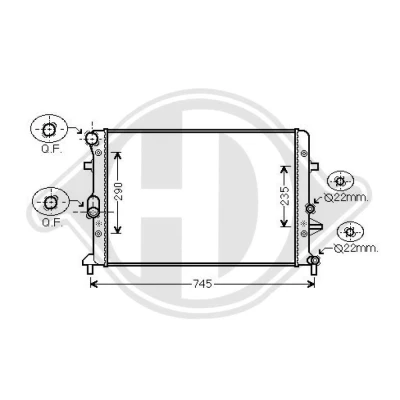 Bilde av DIEDERICHS DCM3462 Radiator 650 450 34 Climate VOLKSWAGEN: Caddy 3, Beetle Hatchback, GOLF 6